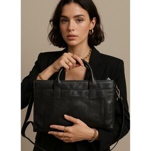 Wilsons Leather Pelle Studio Black Business Briefcase Laptop Handbag